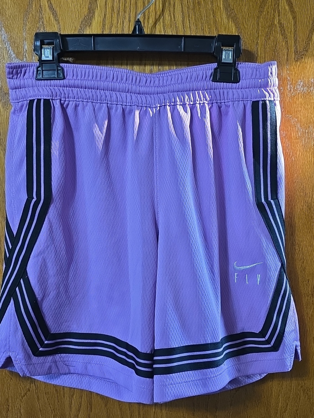 Nike Girl's Fly Crossover Lavender Athletic Basketball Shorts with Black Trim